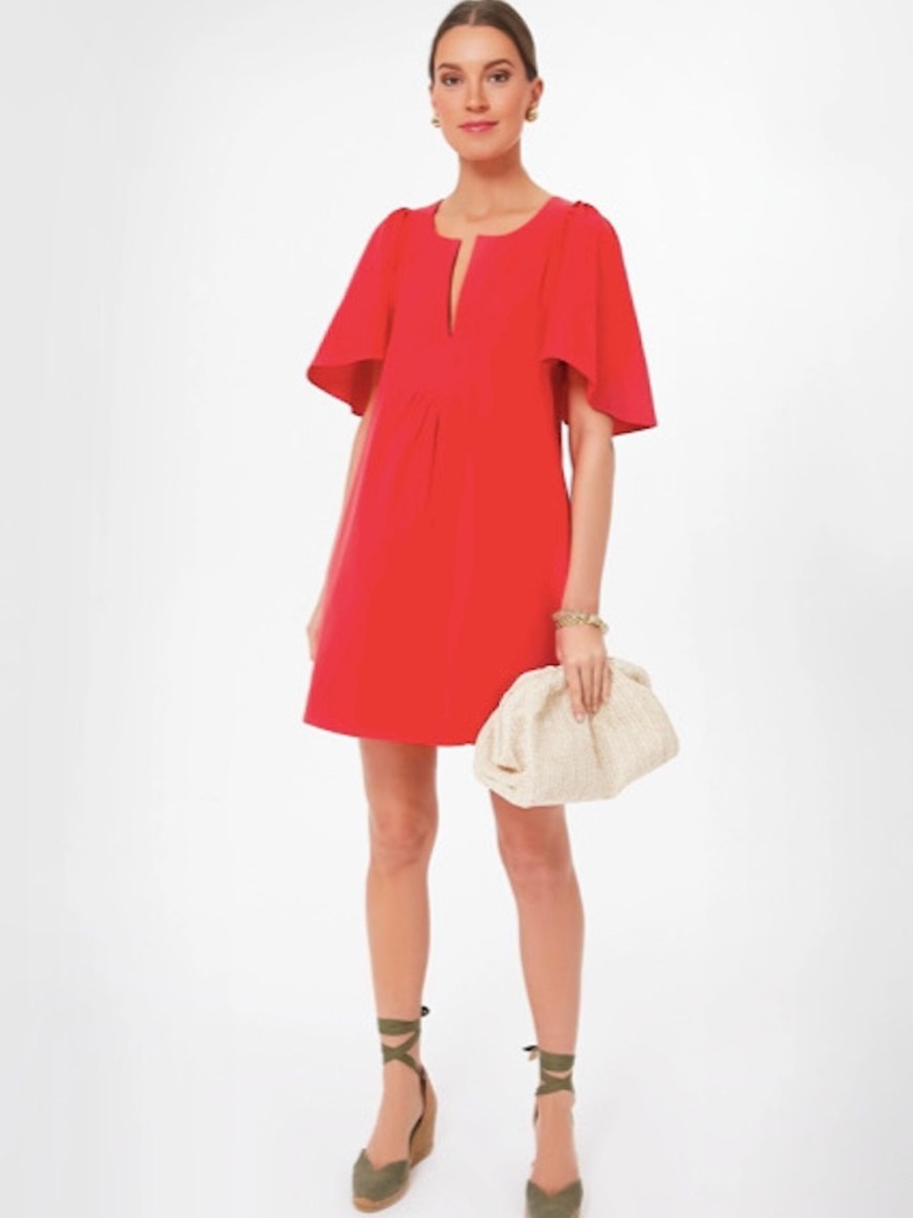 Pomander Place, 100% Cotton Finley Flutter Sleeve Dress, Size XS